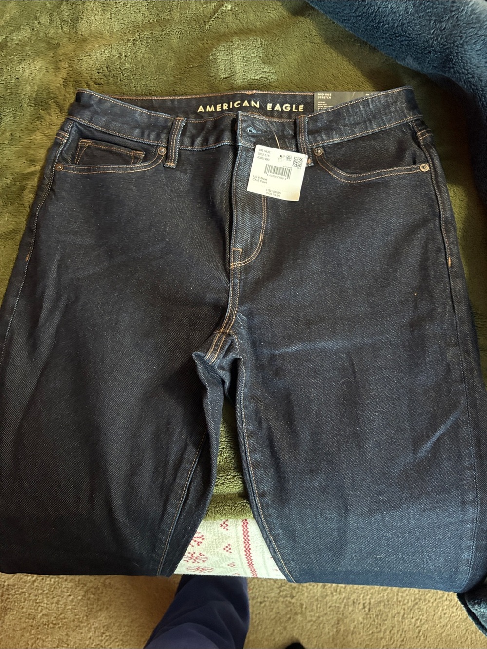 American Eagle Outfitters Mens Indigo Straight-Leg Jeans